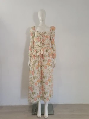 Nuevo con etiquetas Vestido The New Society (M) 'Rafaella' Talla 10 12 Floral Midi Maxi Volantes Foto 1 de 4