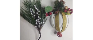 Juego de 2 adornos navideños verdes festivos (A2) - Imagen 1 de 2