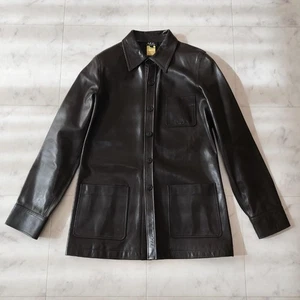 APC Horsehide Coverall Leather Jacket, Dark Brown, Men's, Size M, i23401 - Picture 1 of 15