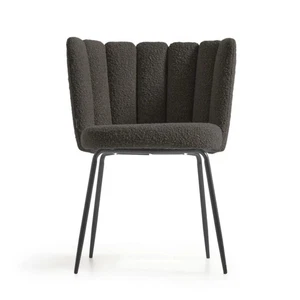 Kave Home Aniela 2er Stuhl Set in Boucle Stoff schwarz - Bild 1 von 8