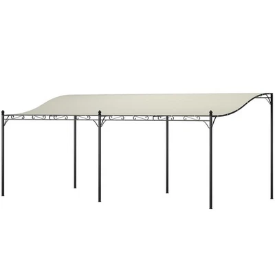 Outsunny 10' x 20' Outdoor Pergola Canopy, Metal Patio Canopy, Cream White