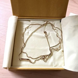 FENDI Necklaces Pendants Chain Gold Logo Simple w/Box, Instructions - Picture 1 of 7