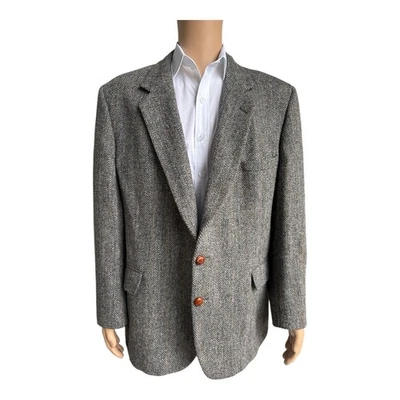 CHAQUETA ABRIGO TRAJE BLAZER HARRIS TWEED LANA De Colección Espiga Para Hombre 48R Foto 1 de 4