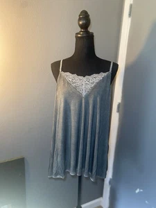 POL Large Cami Style Tanktop Overdyed grau fließend passt XL - Bild 1 von 4