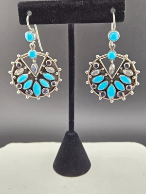 "BRINCOS PENDURADOS TURQUESA" Nicky Butler - Imagem 1 de 4