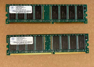 Nanya NT256D64S88C0G-5T 256MB DDR-400 PC-3200U RAM Memory - Image 1 of 2