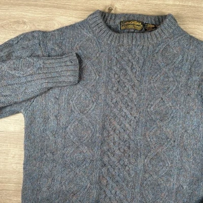 Suéter de Lana Eddie Bauer De Colección Para Hombre Talla Grande 100% Lana Tejido Azul *Ver Desc.* Foto 1 de 4