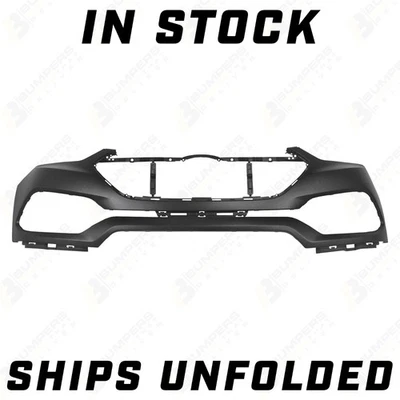 PRIMERED Front Bumper Cover SHIPS UNFOLDED for 2017 2018 Hyundai Santa Fe Sport Foto 1 de 4