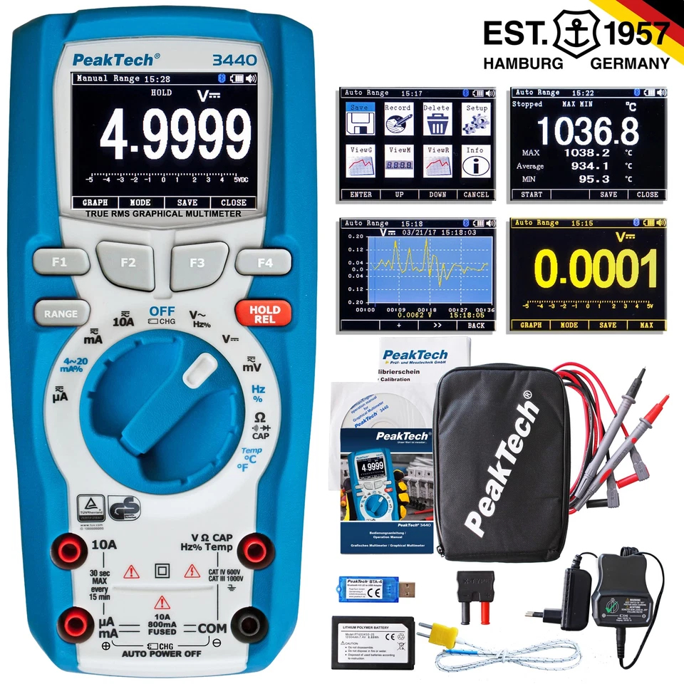 PeakTech P 3440 – Multimeter Digital Bluetooth & Grafik-Display, 50.000 Counts - Bild 1 von 4