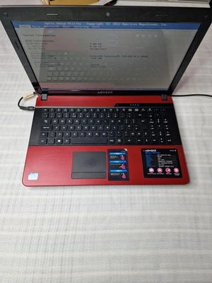 Advent Monza T100 Red Laptop 15.6" Intel Celeron 847 1.1 GHz Power On Tested - Image 1 of 4