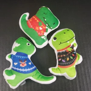 Fringe Studio 3 piezas Suéter Clima T-Rex Pequeño Navidad Perro Juguete Set Chirridos - Imagen 1 de 5