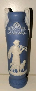 BEAUTIFUL SCHAFER & VATER GERMANY ANTIQUE ART NOUVEAU BLUE JASPERWARE VASE - Picture 1 of 10