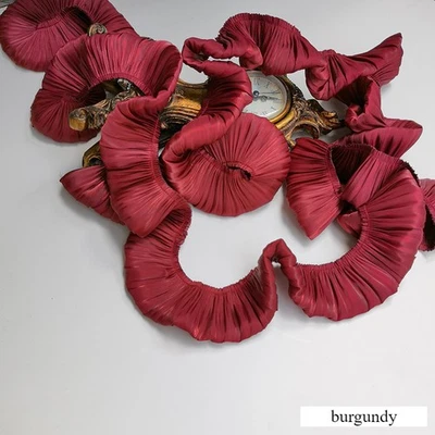 5 M 5cm Width Frilly Shiny Double-layer Trim Satin Pleated Edge DIY Accessories - Image 1 of 4