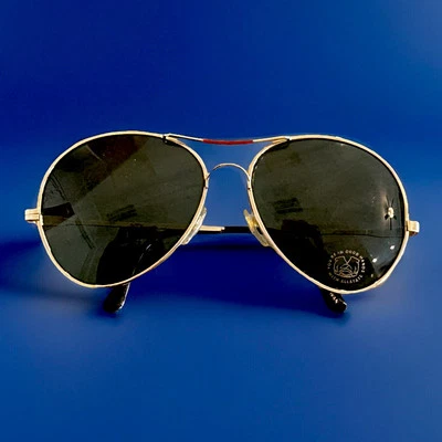 GAFAS DE SOL AVIADOR de colección años 70 Allstate Insurance Promo monturas de metal tono dorado Foto 1 de 4