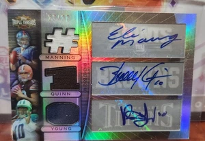 2007 Topps Triple Threads Eli Manning Autograph Sepia Relic /27 - Picture 1 of 2