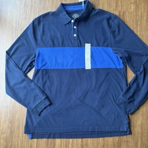 Polo St Johns Bay Legacy Manga Larga Azul Marino Deportivo Rugby Clásico Para Hombre Grande - Imagen 1 de 11