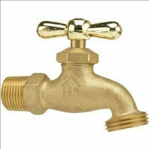 1/2 pulgada. MIP y 1/2 pulgada. SWT x 3/4 pulg. Válvula Bibb Manguera Latón Sin Plomo MHT - Imagen 1 de 1