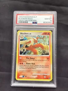 Pokemon Cards: Great Encounters Rare Holo: Blaziken 1/106 PSA 10 - Picture 1 of 6