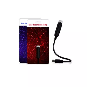 1 pz Luce LED Rossa/Verde/Blu Viola USB Auto Soffitto Stella Decorativa - Foto 1 di 9