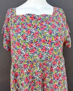 Natural Life Berkley Short Dress Large Ditsy Pink Floral Short Sleeve Tiered NEW - Picture 1 of 16