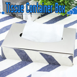 6.5'' Modern Chrome Tissue Paper Box Cover Holder for Desk Bathroom Hotel Office