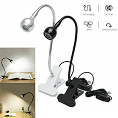 USB LED Klemmleuchte Leselampe Flexibel Tischlampe für Nacht Schlafzimmer Büro - Bild 1 von 4