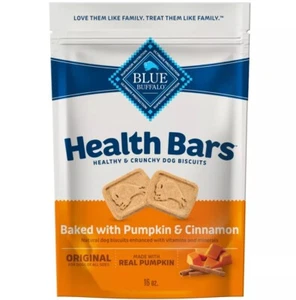 Blue Buffalo Health Bars Natural Crunchy Dog Treats Biscuits, Pumpkin & Cinnamon - Picture 1 of 6