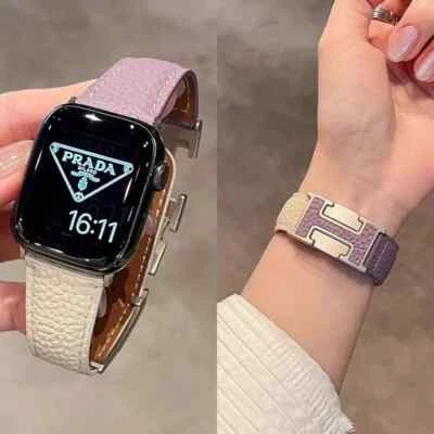 Leather Magnetic Buckle Strap For Apple Watch Series,Perfect iWatch Companion - Image 1 of 4