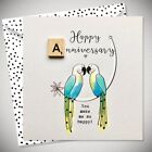 Birds Make Me So Happy Anniversary Card - Bexy Boo Luksusowy wzór płytek do scrabbley