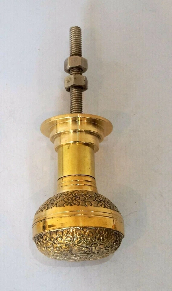 Bouton de porte rond poignée entrée passage porte laiton ancien design décora... - Photo 1/1