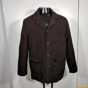 ALFANI Wool Cashmere Coat Overcoat Mens Size L large brown insulated - Picture 1 of 7