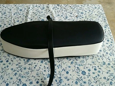 HONDA C50 CA100 CA102 C100 SEAT COVER + STRAP BLACK & WHITE (H*-45) - Image 1 of 4