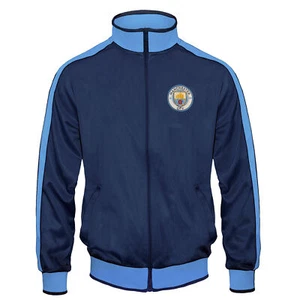Manchester City FC Official Soccer Gift Boys Retro Track Top Jacket - Picture 1 of 13