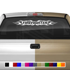 #100 FIREFIGHTER Decal Sticker Windshield Window Vinyl Graphic Banner Fire Truck - Picture 1 of 8