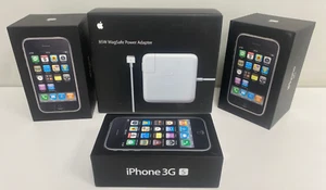 Zestaw 4x vintage Apple Boxes – iPhone 3G / 3GS (8GB i 16gb) + 85W MagSafe Adapt - Zdjęcie 1 z 24