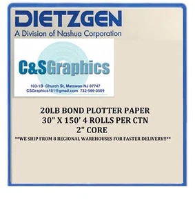 4 rolls 30" x 150' 20lb Bond Plotter Paper for Wide Format Inkjet Printers - Picture 1 of 1