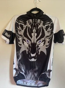 Xintown Ghost Wolf Cycling Shirt Black And White Size Medium - Picture 1 of 6