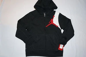 NWT JUMPMAN 23 basketball hoodie jacket BOY size L 12-13 yrs black - Picture 1 of 7