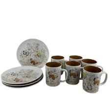 Fitz And Floyd Variations Butterfly Tea Set of 4 Cups & 6 Mugs