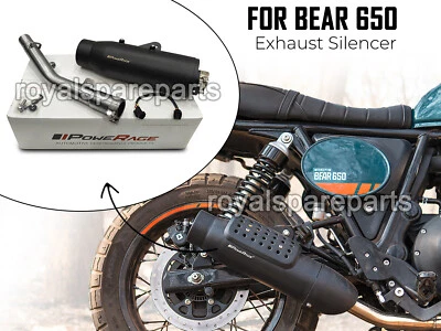 Silenzatore Di Scarico Powerage Nero Per Royal Enfield Bear 650 - Immagine 1 di 4