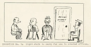 C.W. Harbaugh Comic Original Pen & Ink Sketch  1940s? Patent Invention Cartoon - Picture 1 of 2