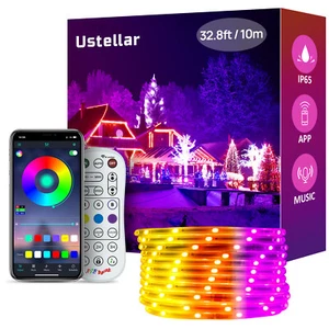 Ustellar 32.8ft LED Strip Light Outdoor Rope Lighting App RC Control Music Syn - Picture 1 of 13