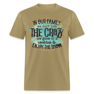Family Crazy Cocktail Humorous T Shirt Funny Family T Shirt - Picture 1 of 17