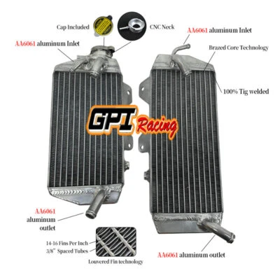 Radiador de aluminio para KAWASAKI KXF450 KX450F 2006 2007 2008 08 07 06 Foto 1 de 4