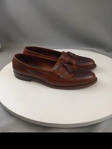 Allen Edmonds Loafers Men's 11.5 Cody Brown Leather Woven Shoes Tassel Kiltie - Picture 1 of 10