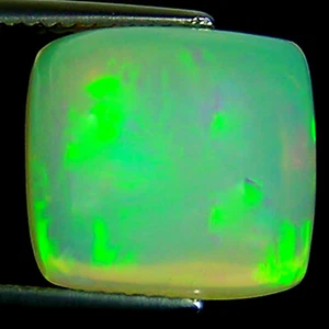 5.77 Ct Natural Ethiopian Opal IGI Certified White Cushion Cabochon Cut - Picture 1 of 2
