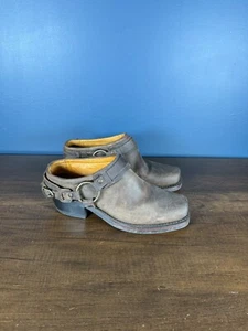 Vintage Frye Square-Toe Pantolette Clog Schuhe braun Gürtel-Harness Damen 8,5 USA - Bild 1 von 7