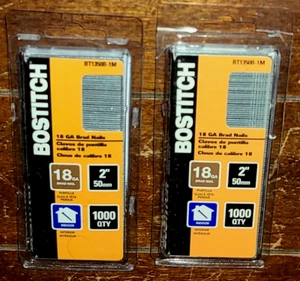 Lot of 2 Bostitch 1000pc 2" Galvanized Steel 18 GA Brad Nails #BT1350B-1M - Picture 1 of 2