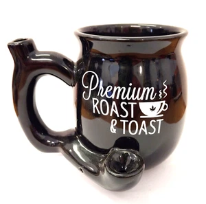 Pipe Coffee Mug Smoking Tobacco 11 oz. w/Carb/Bowl - Premium Black - Picture 1 of 4