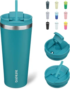 22Oz Tumbler with Lid and Straw Stainless Steel Travel Coffee Mug Insulated Tumb - Picture 1 of 6